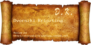 Dvorszki Krisztina névjegykártya