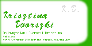 krisztina dvorszki business card